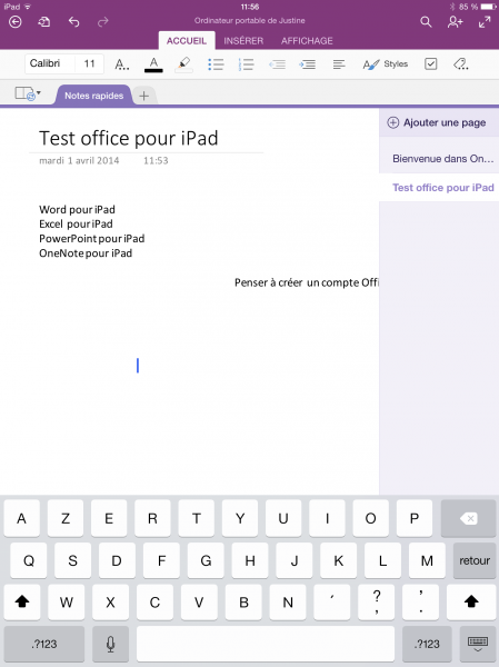 onenote ipad